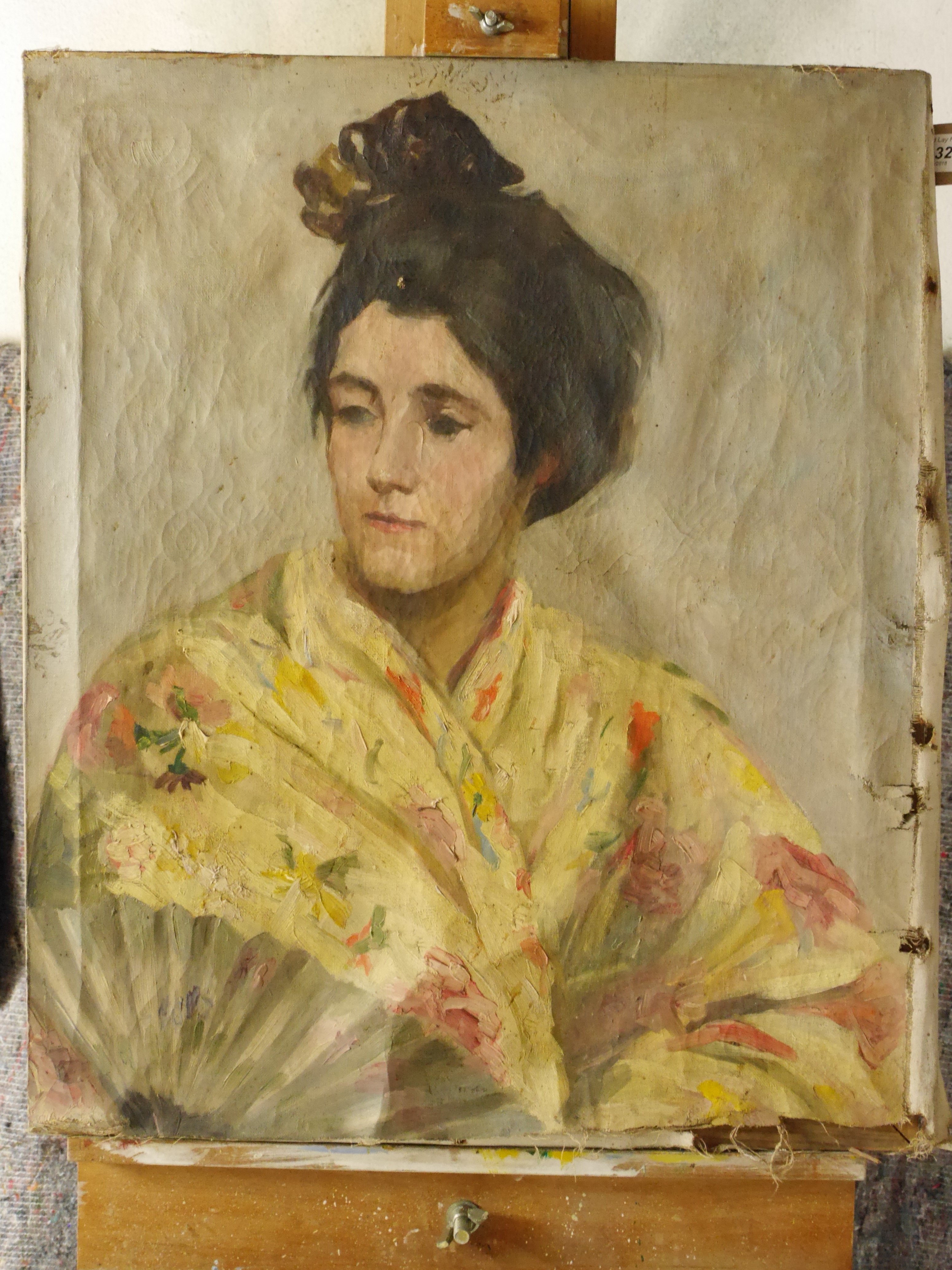Lady in dress before work