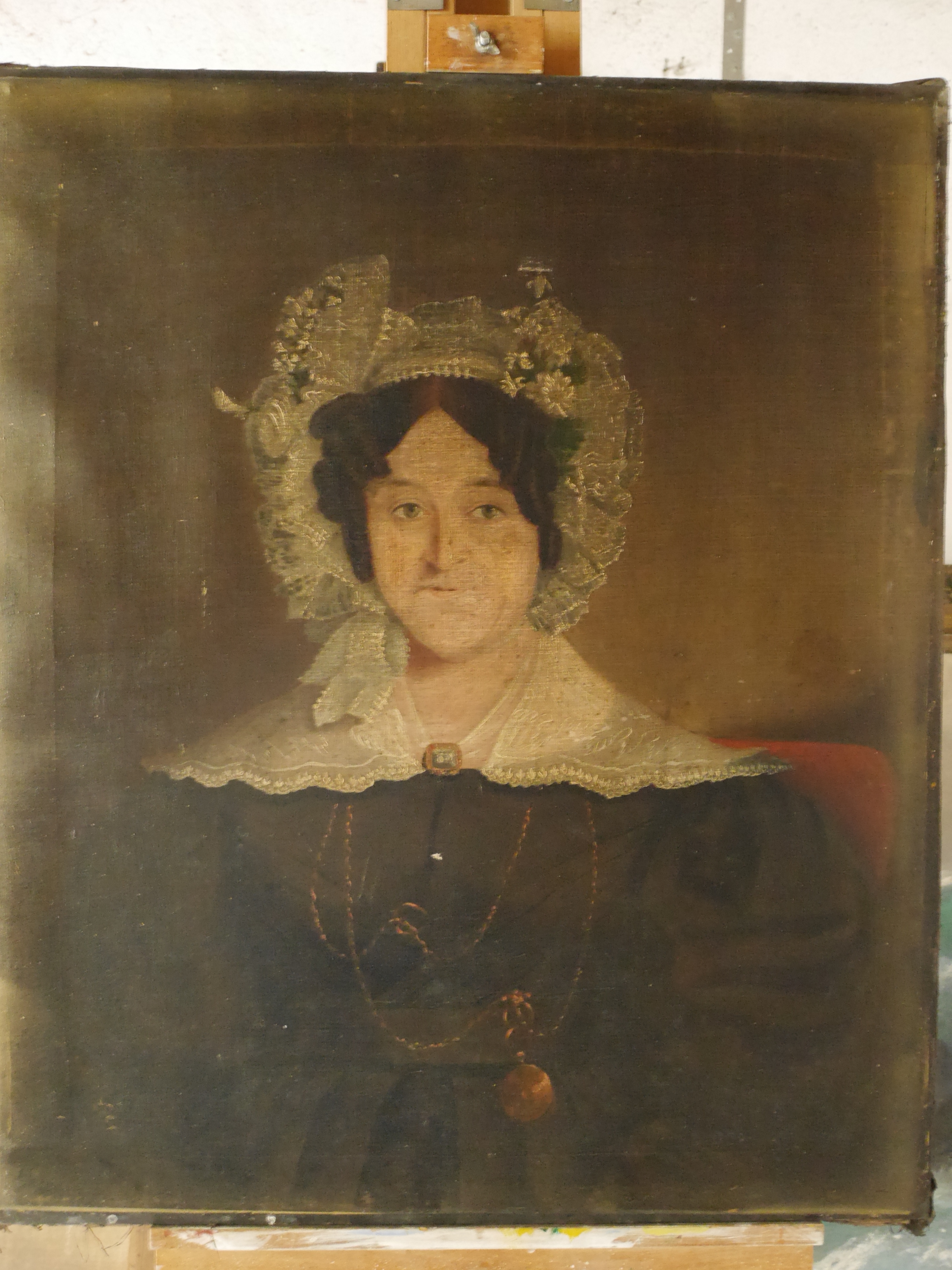 Lady in dress before work